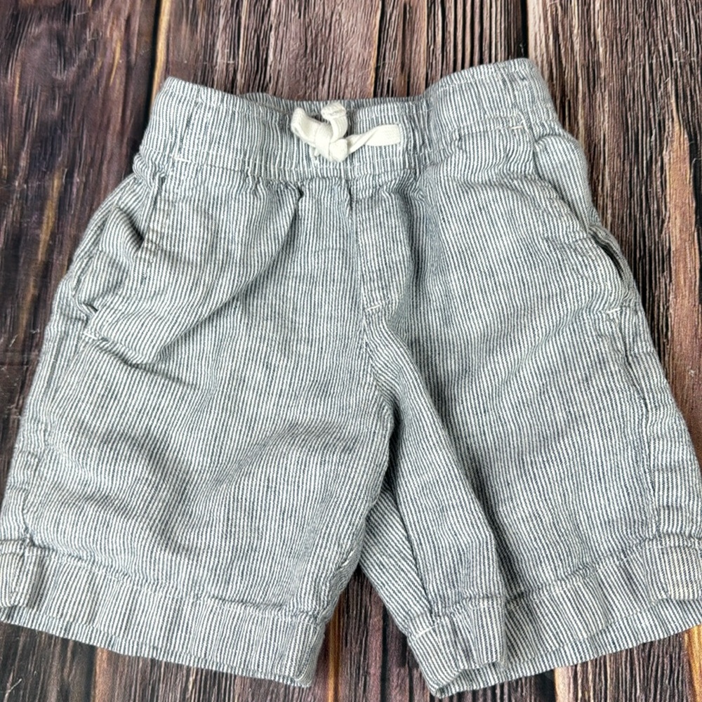 Linen Striped Shorts- Size 4/5